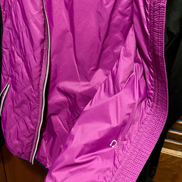 Purple Jacket with Reflective zippers =safety. Tapered waist. Like new Pre-owned - Picture 9 of 12